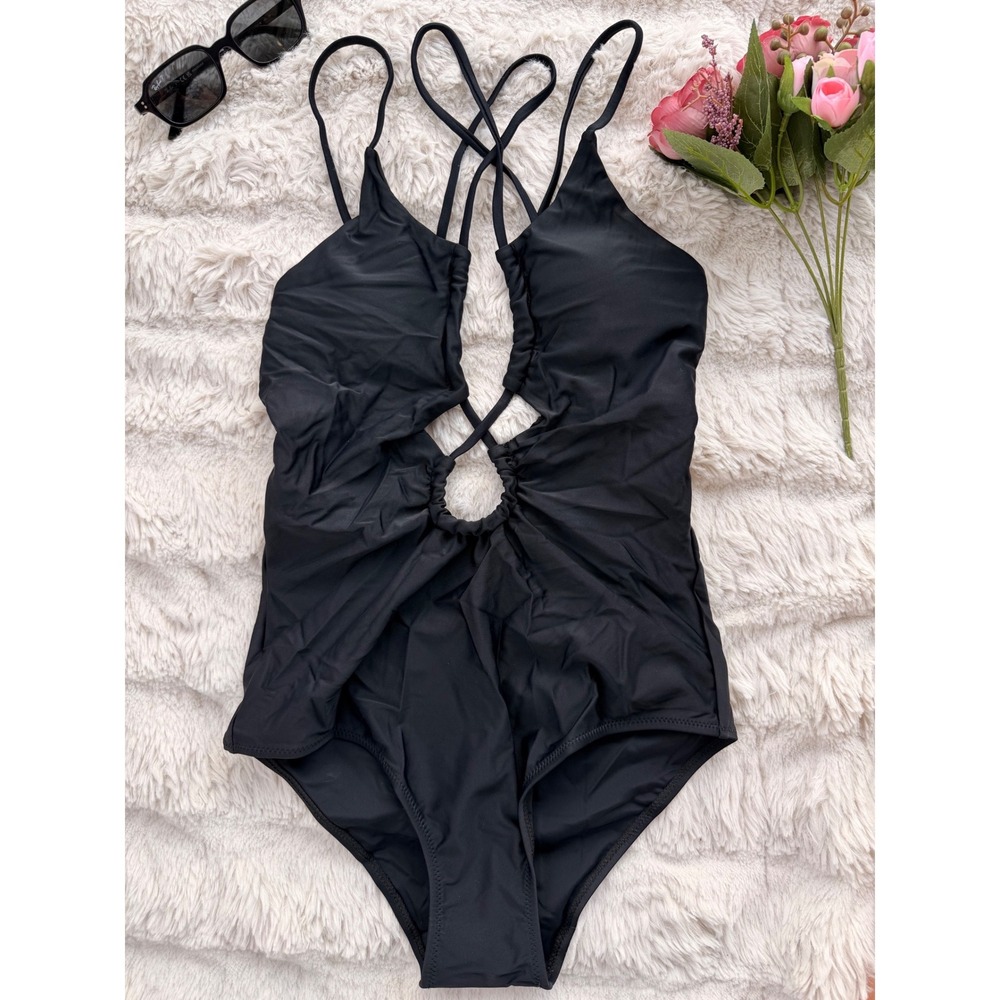 CUPSHE Black Cut-Out One Piece Swimsuit | NWT - SIZE L